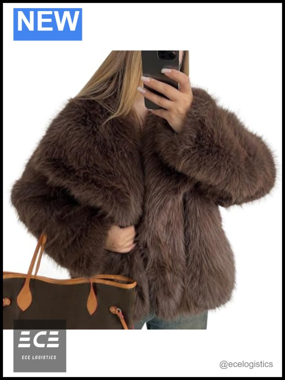 Faux Fur Coat Long Sleeve Cropped Jacket Shawl Collar